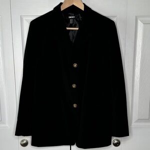 DKNY Blazer Wool Rayon Blend Black Women's 14 Business Classy Lined NWOT